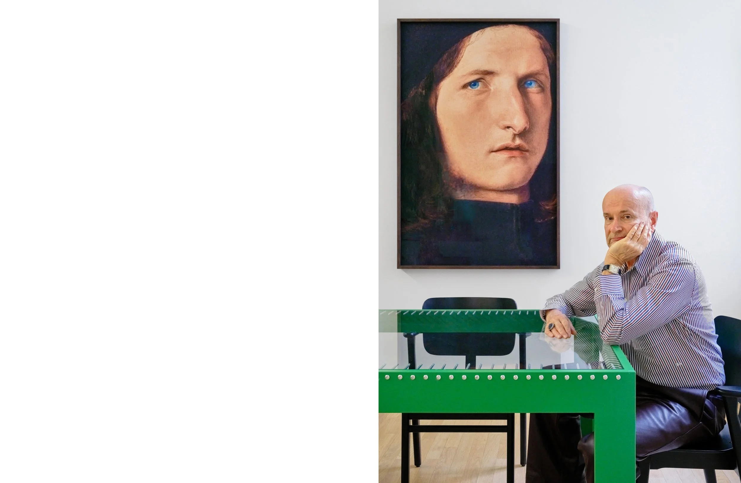 Portrait photography of art collector Timo Miettinen in his apartment in Berlin by Christoph Musiol