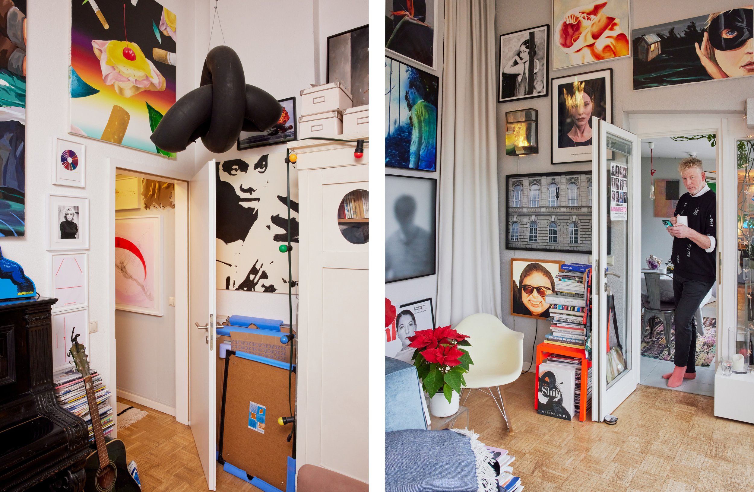Portrait photography of art collector Gregor C. Blach in his apartment in Berlin by Christoph Musiol