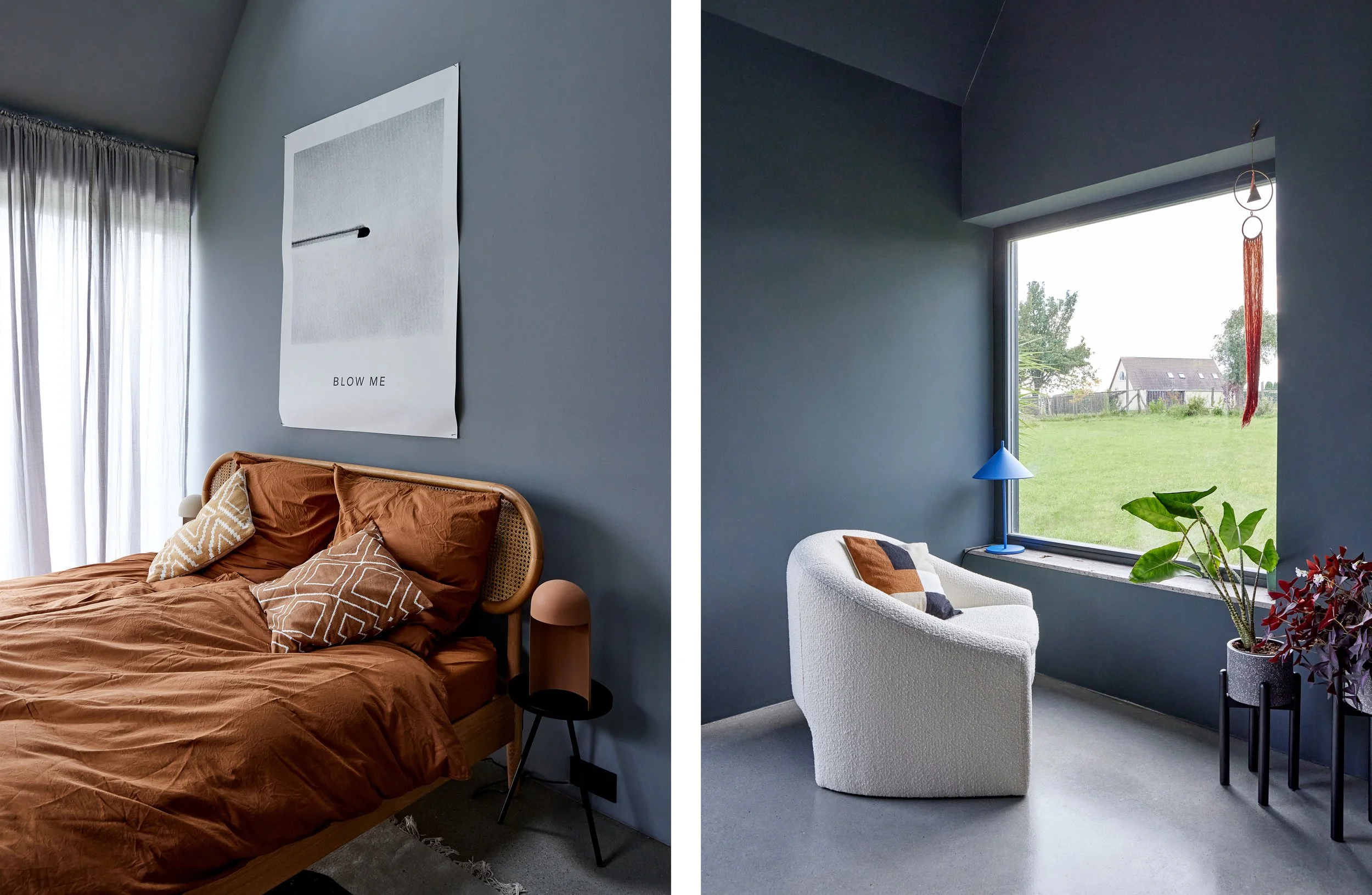 Interior architecture and material details of Haus Hedwig by Sigurd Larsen.