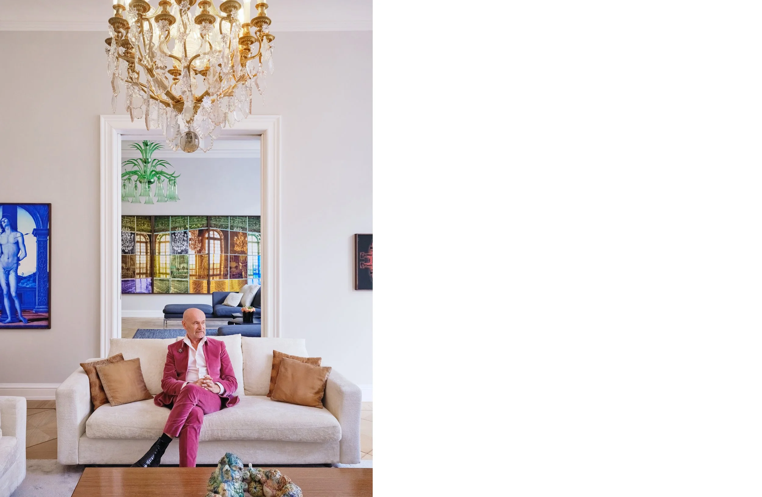 Portrait photography of art collector Timo Miettinen in his apartment in Berlin by Christoph Musiol