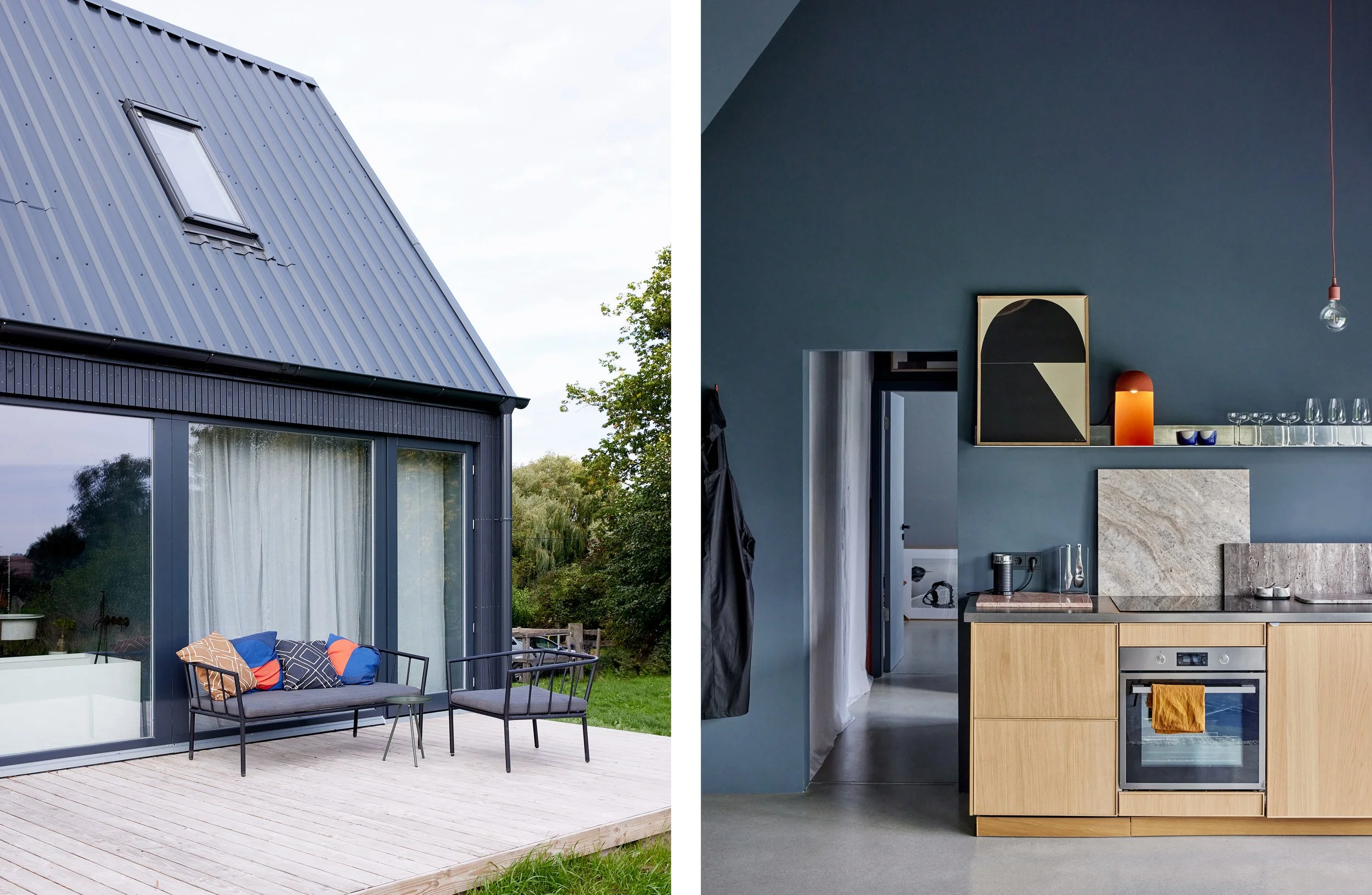 Living space of Haus Hedwig by Sigurd Larsen in Carmzow, Uckermark.