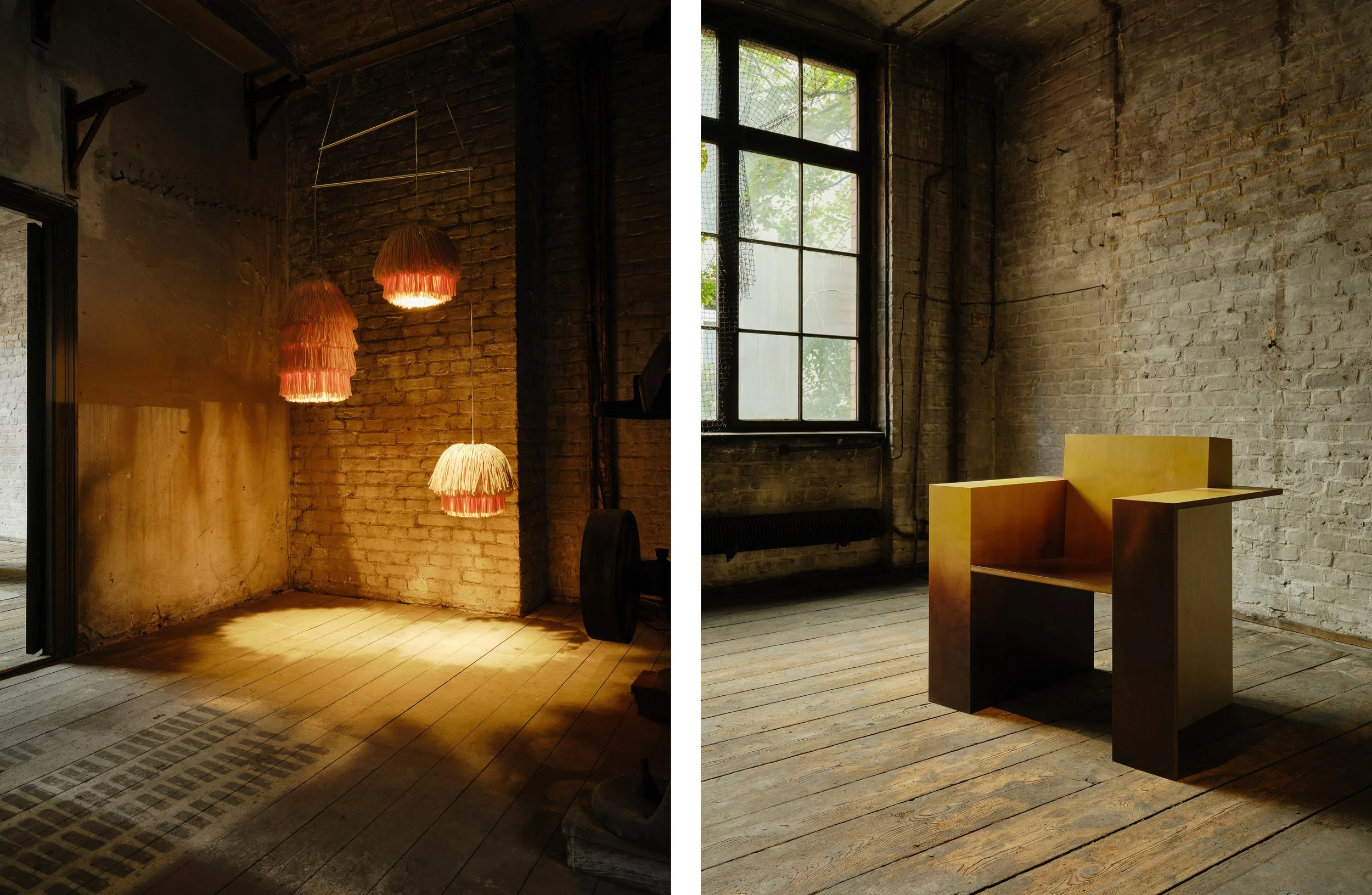 Interior view of the llot llov 20th anniversary exhibition at Jalousiefabrik Berlin, photographed by Christoph Musiol