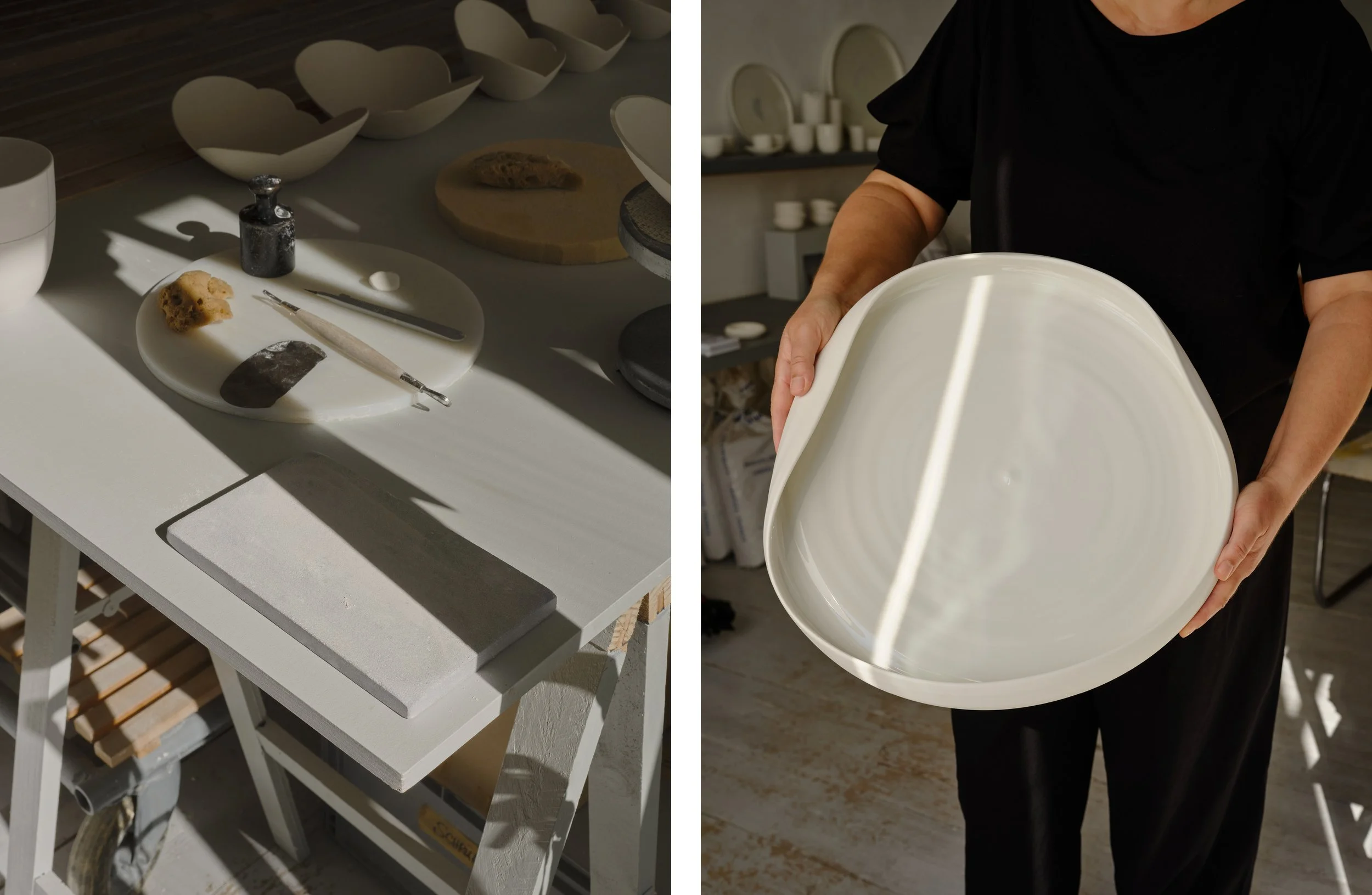 Portrait photography of designer Claudia Schoemig in her studio in Berlin by Christoph Musiol