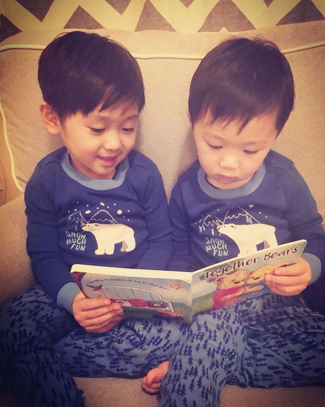 Brothers reading about brothers just like themselves! #togetherbearsbook