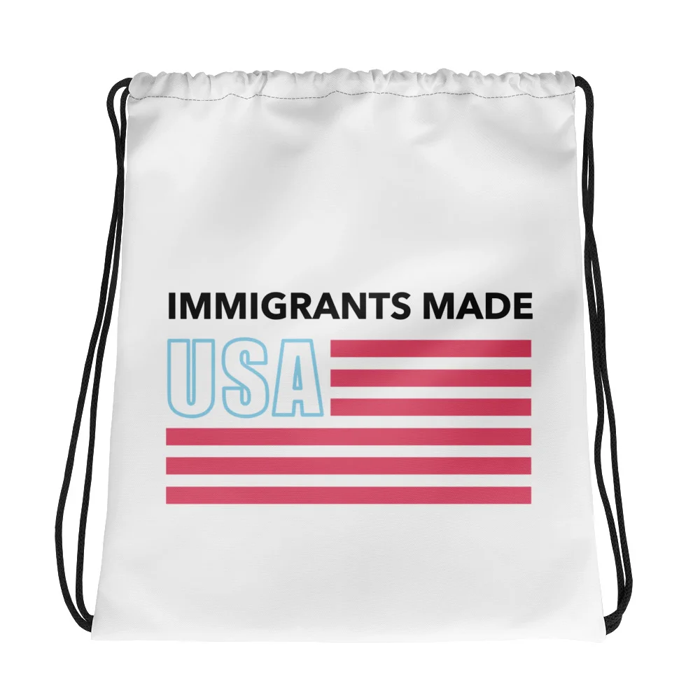 Immigrants Made USA Drawstring Bag
