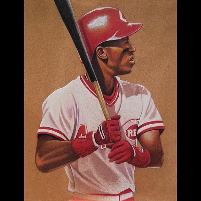 #ericdavis was born on this day in 1962. #cincinnati #reds #cincy #cincinnatireds #sportsart #sportsartist #baseballart #baseball #baseballartist #baseballillustration #ericthered #baseballcards #whodoyoucollect #sportsmemorabilia #cincinnatiart #cin