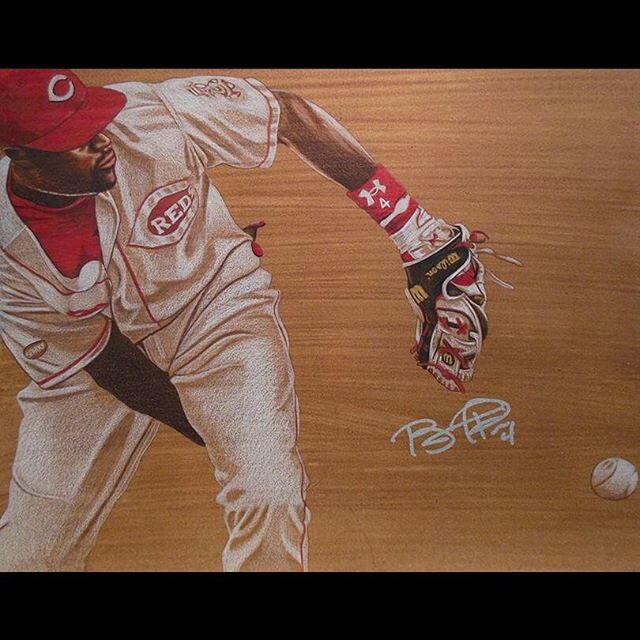 Happy Birthday #brandonphillips @datdudebp #cincinnati #reds #datdude #cincy #cincygram #sportsillustration #sportsart #sportsartist #baseball #baseballlife⚾️ #beisbol #baseballcards #sketchcards #baseballart #baseballartist #baseballillustration #nu