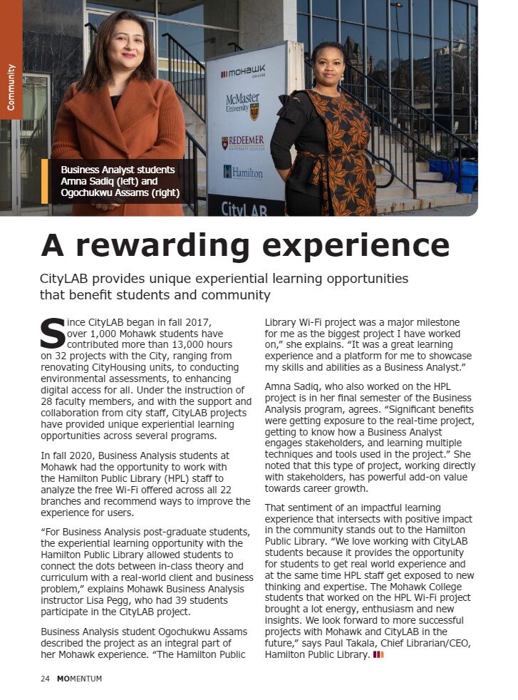 Momentum Spring 2021: A rewarding experience