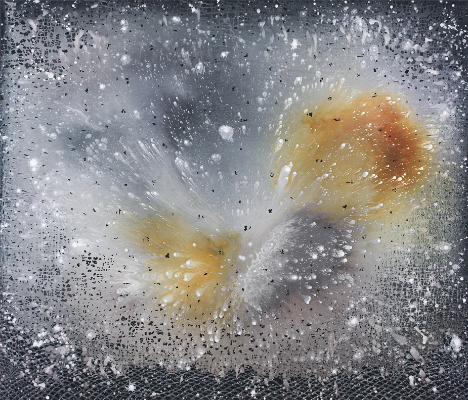 Barbara Takenaga, Rust Never Sleeps, 2018, acrylic on linen, 60 x 60 inches