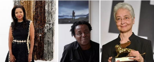 New entrants on the Power 100 list include Pamela Joyner, John Akomfrah, and Adrian Piper. | Photos by Linda Nylind, Jack Hems © Smoking Dogs Films, and SN/APA (EPA)/Andrea Merola