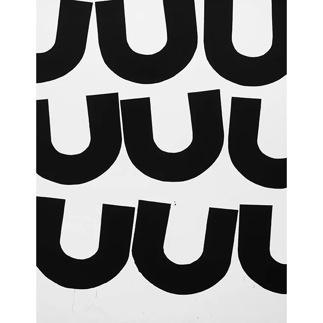 U , 2019, Acrylic on linen, 90 x 69 3/4 inches All Artwork © 2019 Knox Martin/Licensed by VAGA at Artists Rights Society (ARS), NY