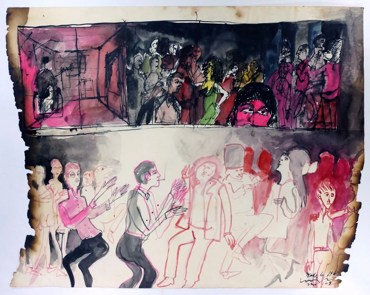Jimmy Wright, NA: The 169, 1968, ink on paper, approximately 18.75 x 23.75"