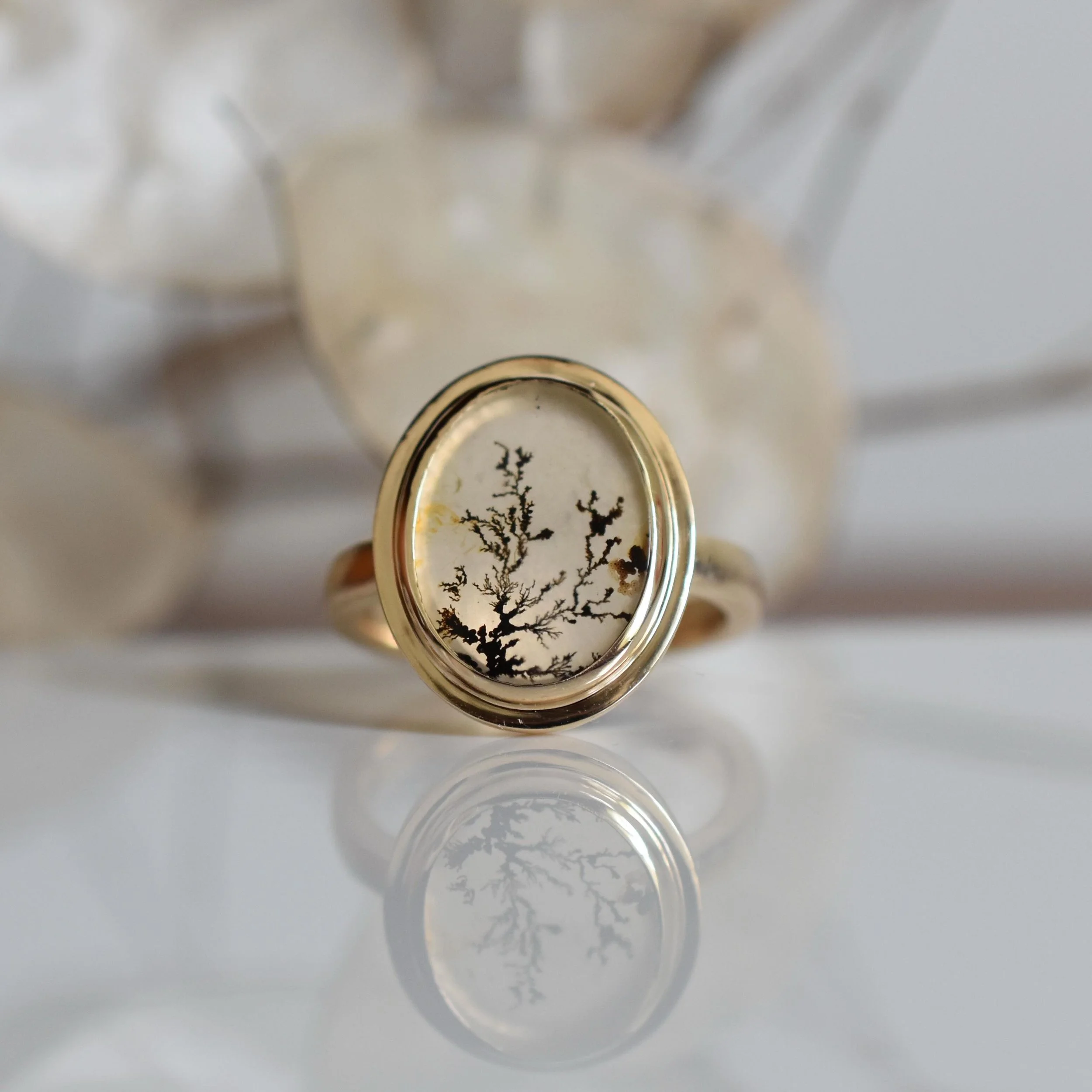 I showed my dad this super beautiful Dentritic ring I made and he could not believe that it&rsquo;s a natural stone. He just kept saying &ldquo; come on Erin, this is not real&rdquo; 
It&rsquo;s real and beautiful! My clients purchased two of these s