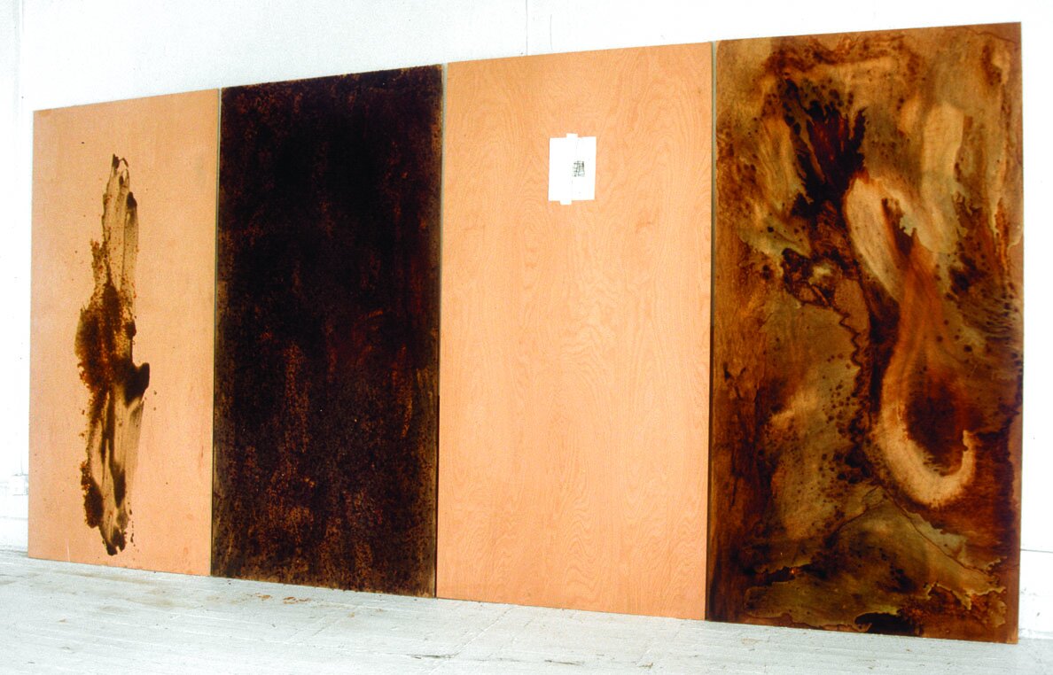  Jacob’s Tower wax, shellac, tar, drawing on wood panel 244 cm x 488 cm 