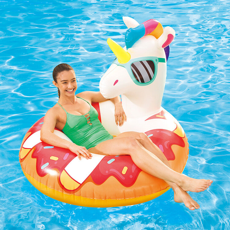 Green Summer Waves 65" x 7" Inflatable Splash Island Swirl Ring Pool Tube Float 