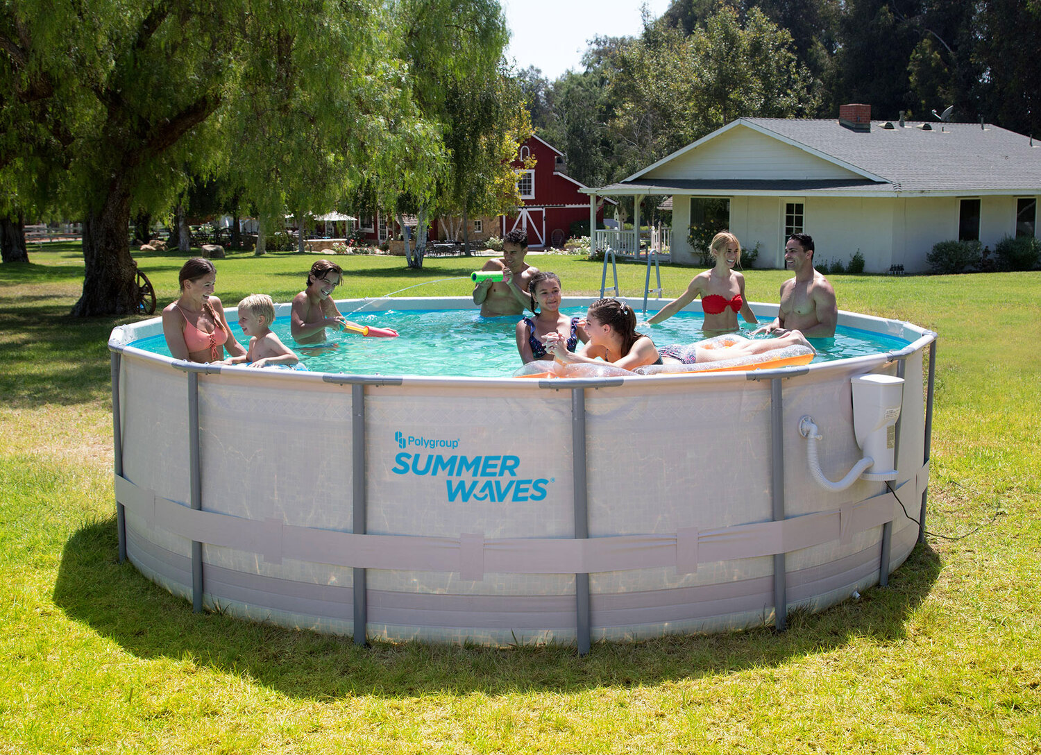 Polygroup Summer Waves Elite Swimming Pool Above Ground Metal Frame15...