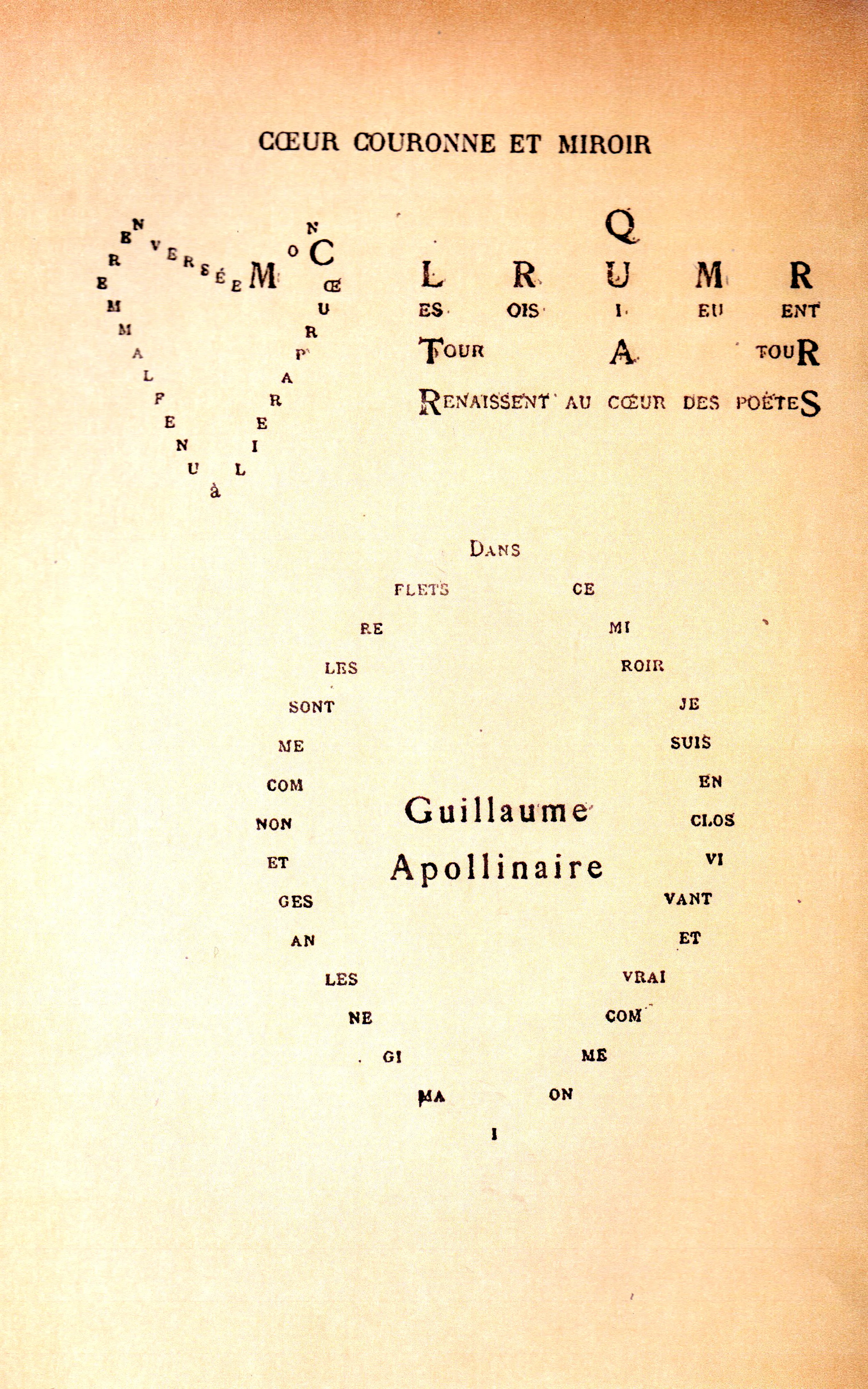 Figure 8 Ceur couronne et mir Guillaume Apollinaire