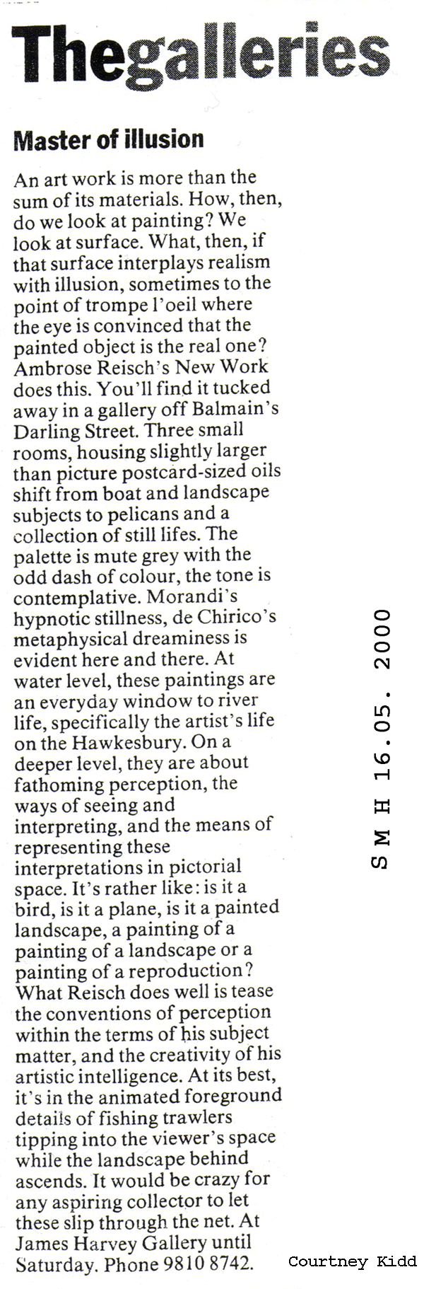 Sydney morning herald The Galleries -16 May2000