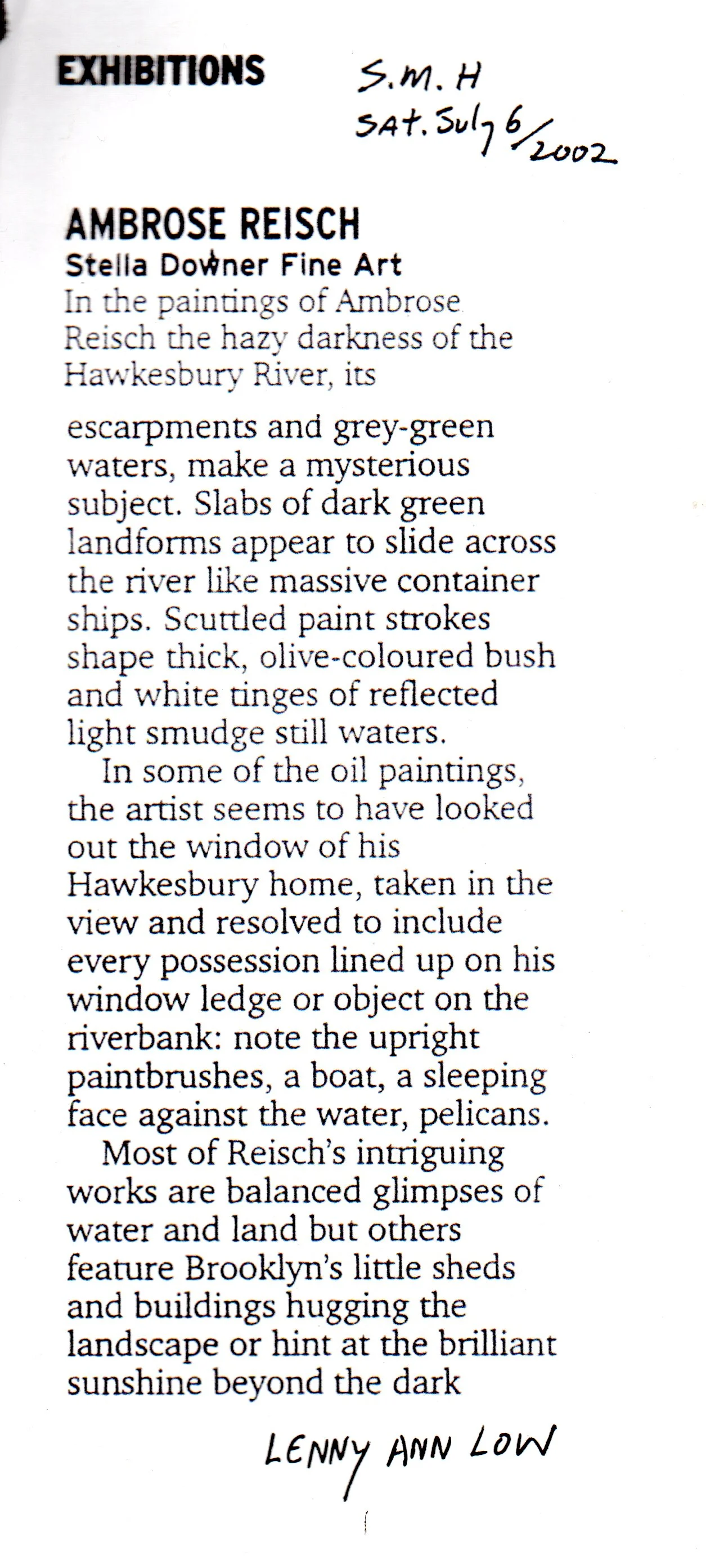 Sydney morning herald Lenny Ann Low -6 June2002