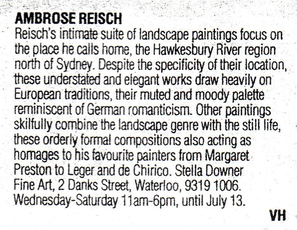 Sydney Morning Herald -EXHIBITIONS - 5 June 2002