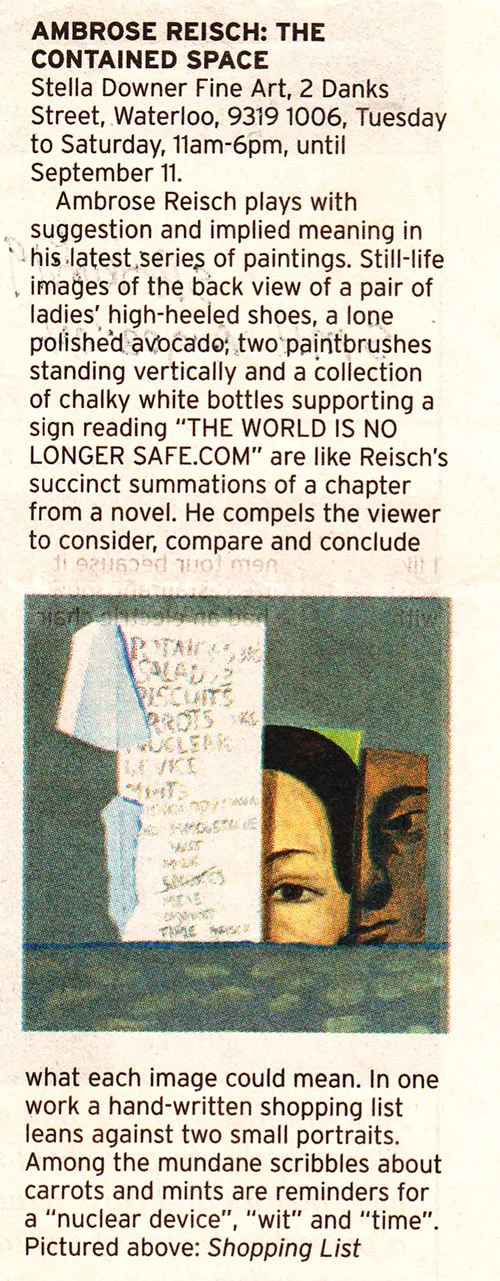 Sydney Morning Herald- Spectrum-28 August 2004