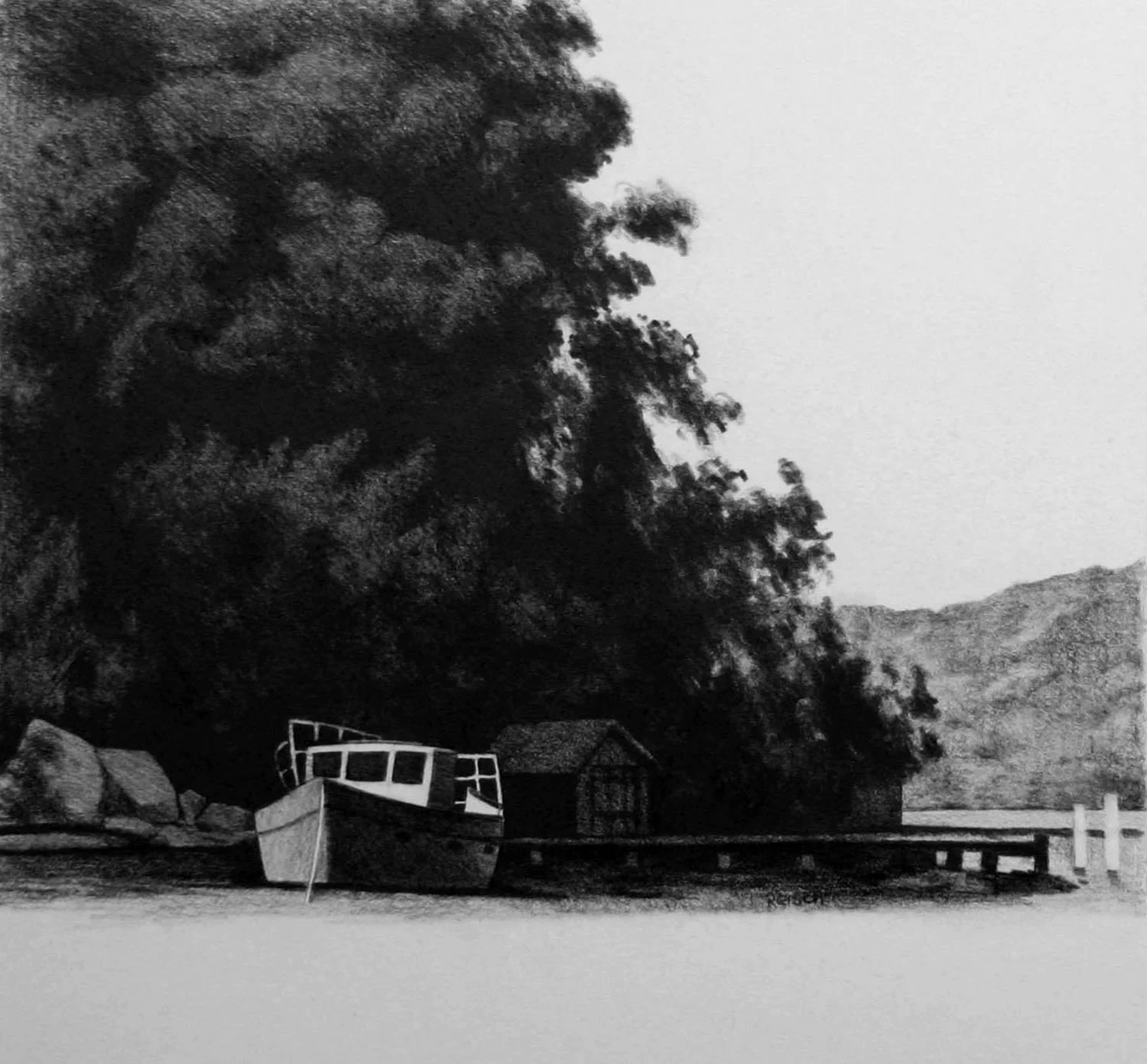 Dangar Island -2013-pencil/paper-42x35cm
