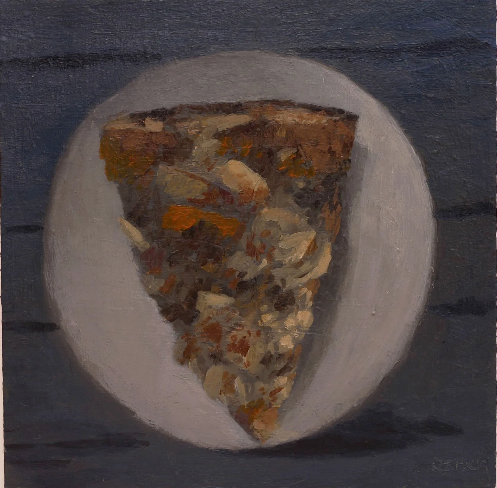 Pizza - oil on primed paper 30x30cm
