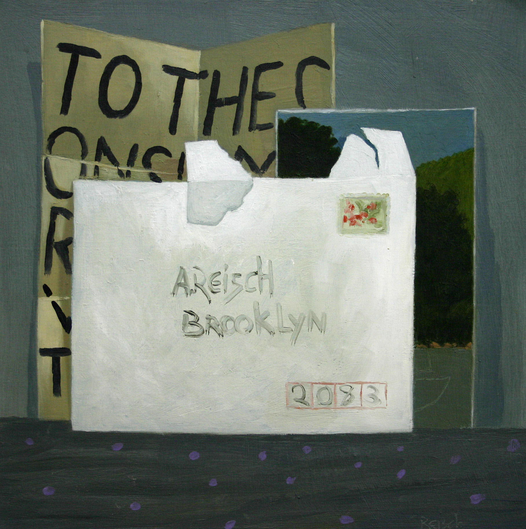 To the consumer- -Oil on primed paper-30x30cm