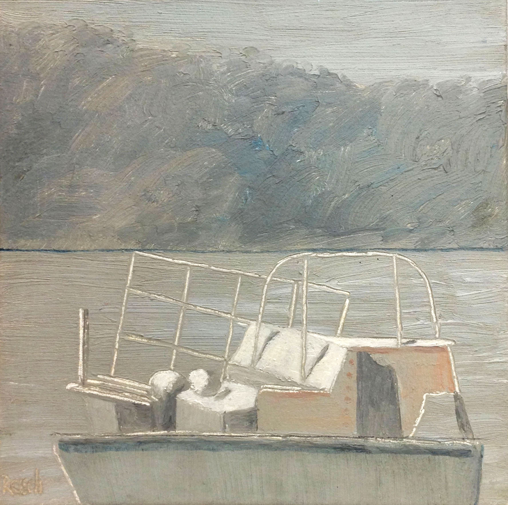 Workboat --oil on canvas -25x25cm