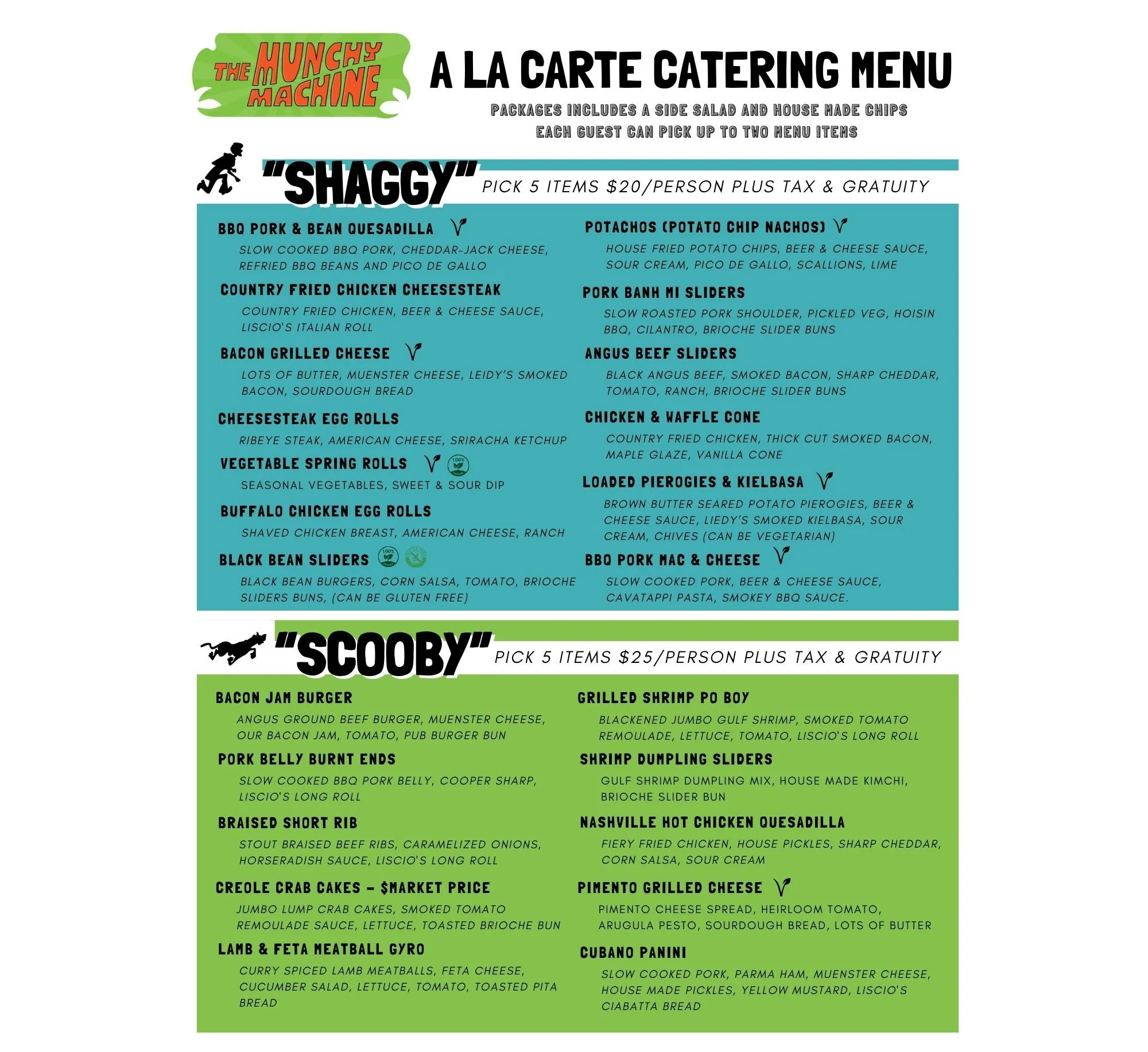 Catering Menu — The Munchy Machine