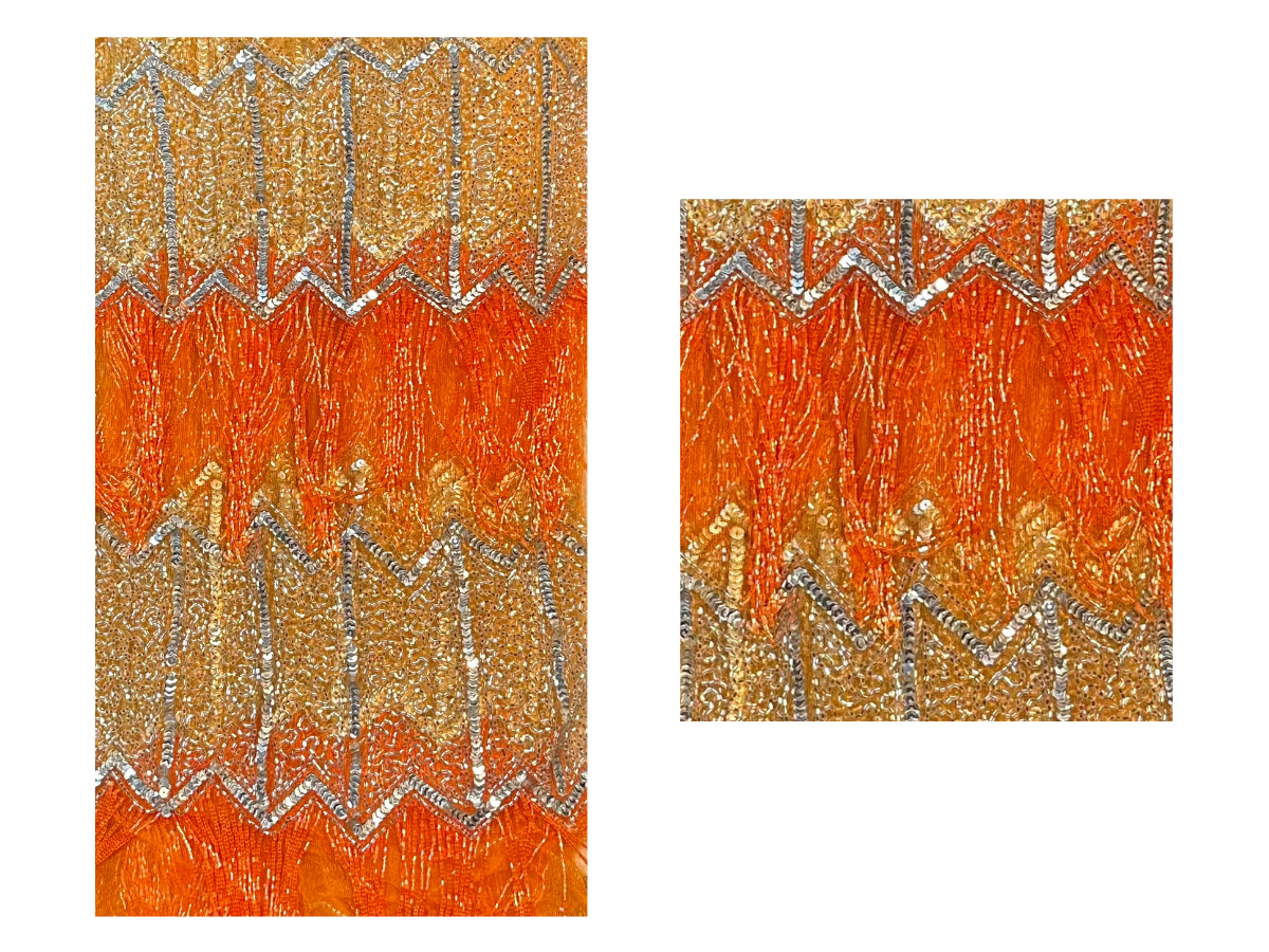 Zarielle Orange Gold Lace Three-Piece Set