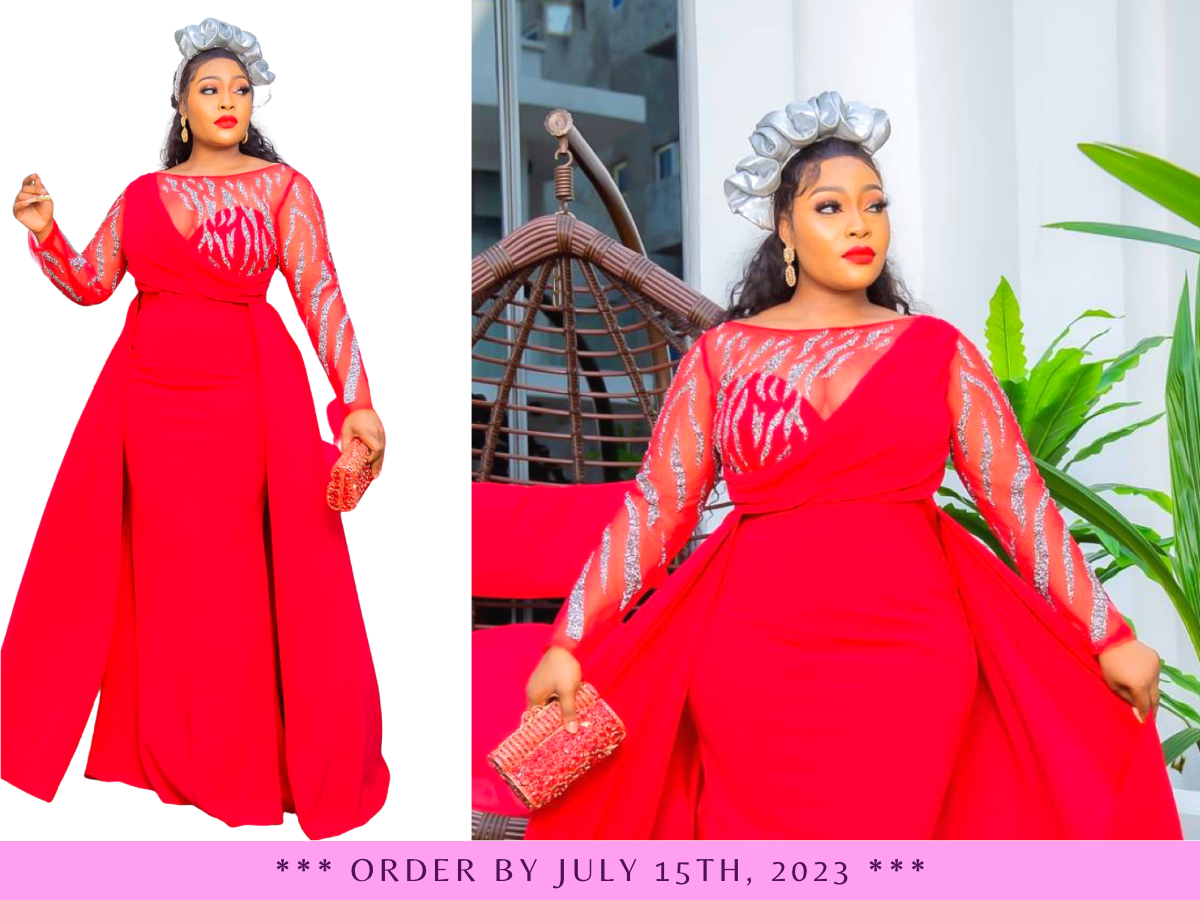 Glamorous Red Jeweled Gown