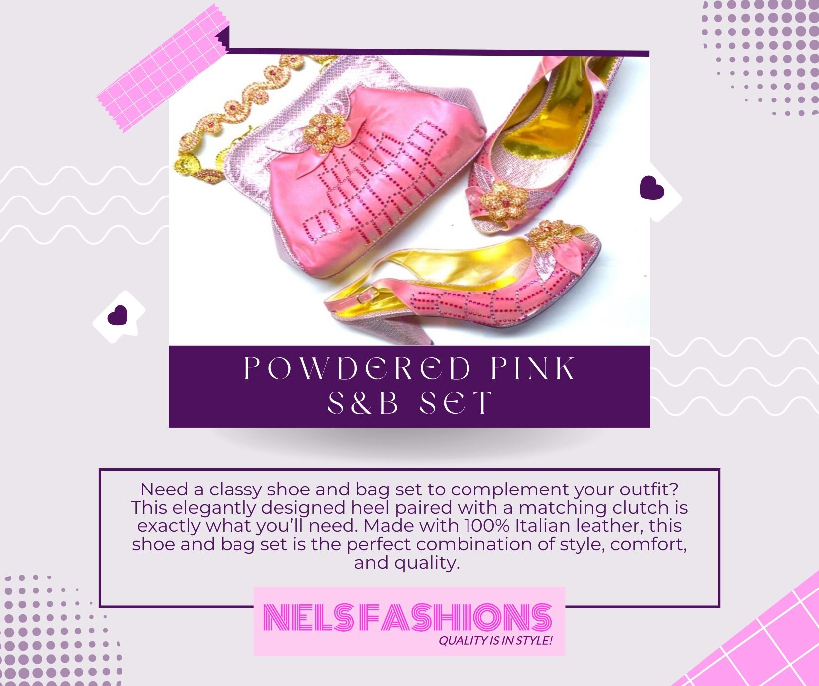 👠👜 New Arrival Alert! 👀✨ Get ready to slay the fashion game with our stunning Nigerian-inspired shoe and bag set. 🇳🇬💃 Step into elegance with these vibrant designs, crafted with love and attention to detail. 💖🎉 Whether you're attending a wedd