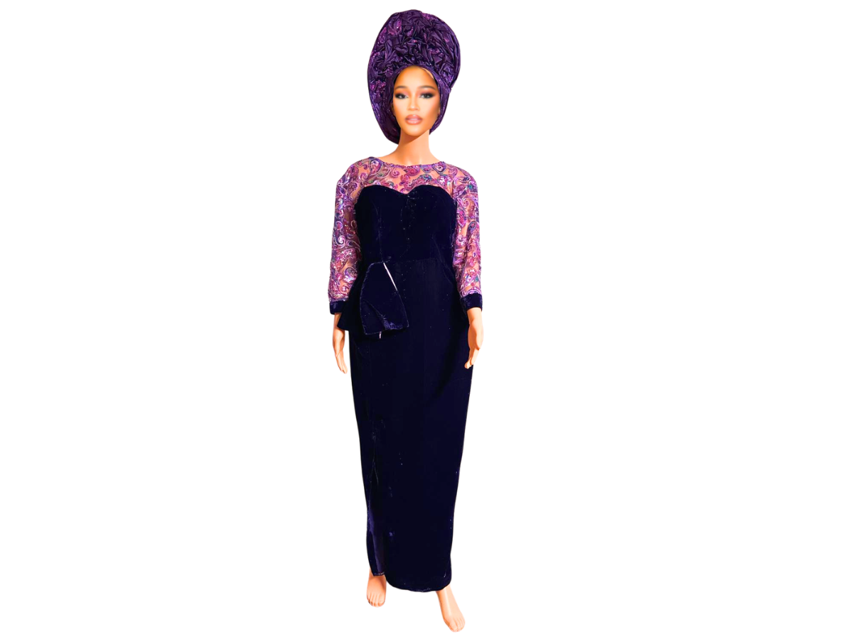 ROYAL ORCHID VELVET GOWN