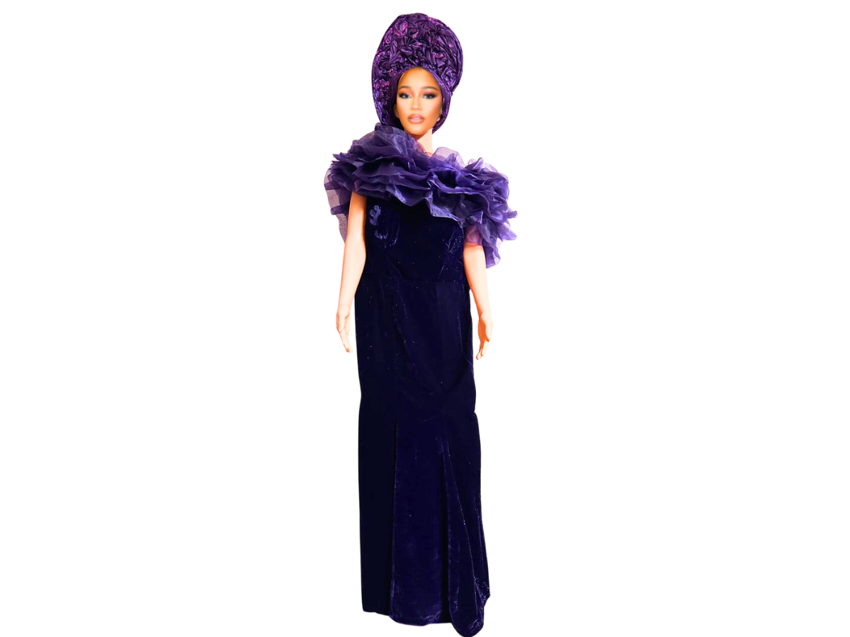 VIOLET MIST RUFFLE GOWN