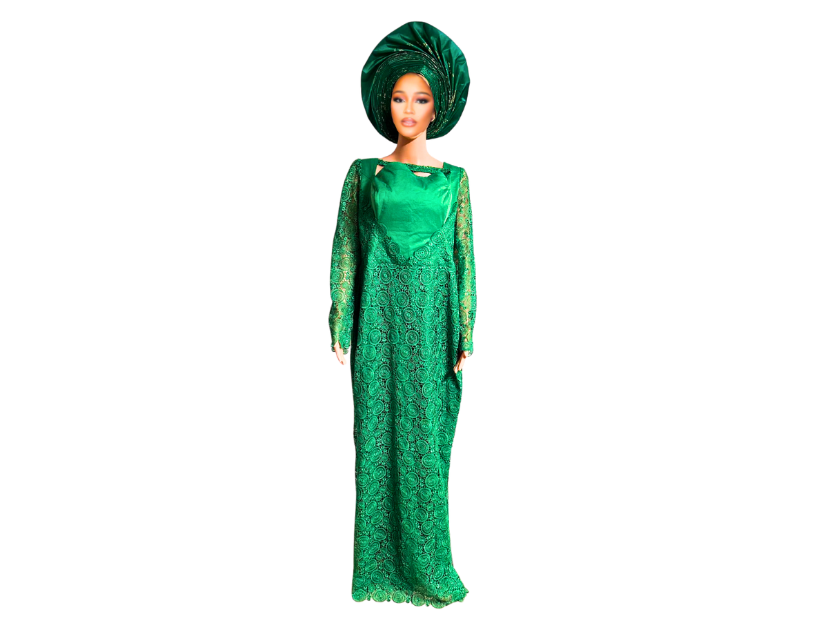 EMERALD LACE ELEGANCE GOWN