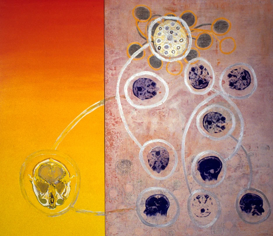 Thinking of Me, 2001 oil, gold, silver leaf 84 x 96 inches