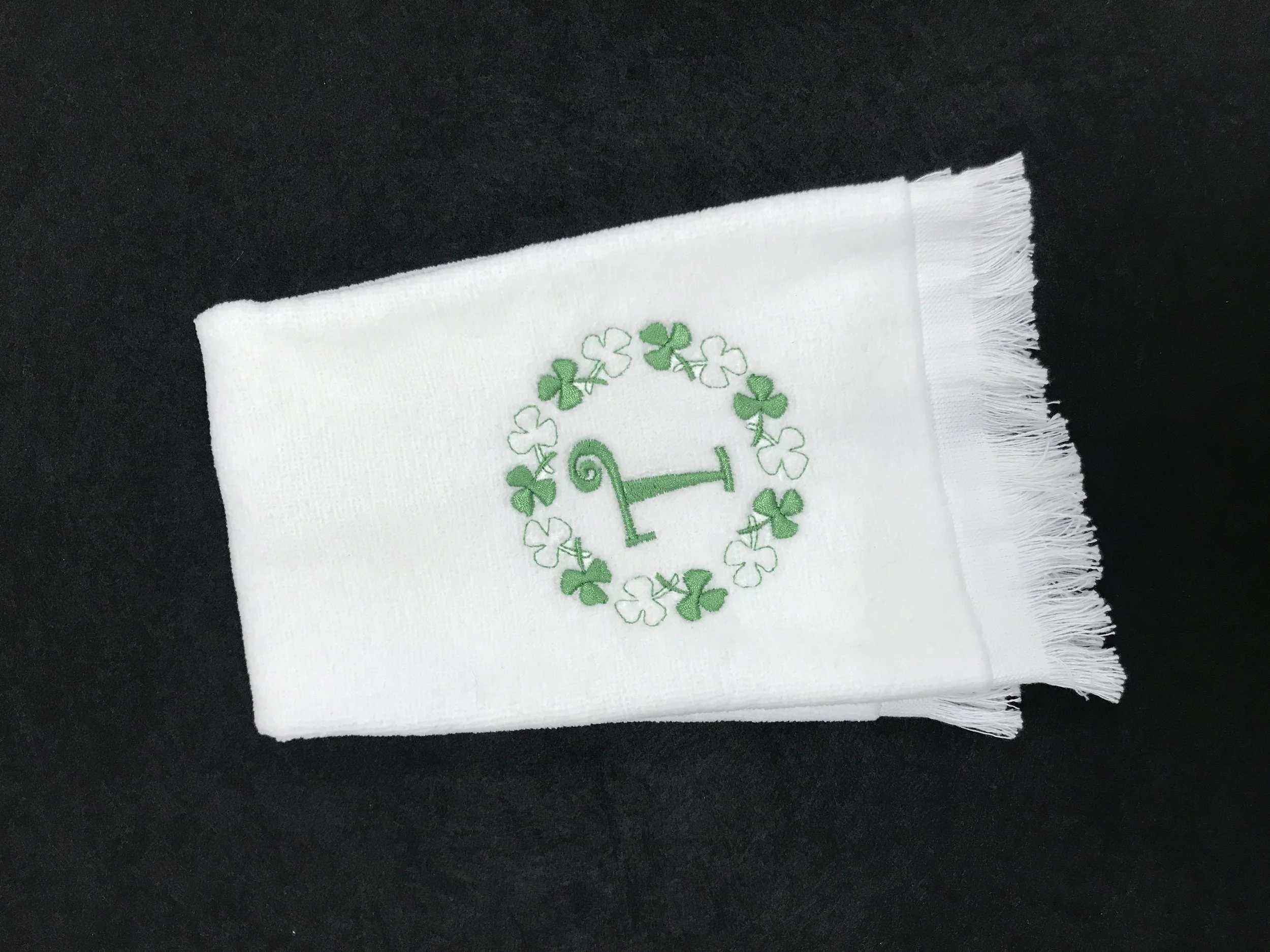 Floral Initial Fingertip Towel