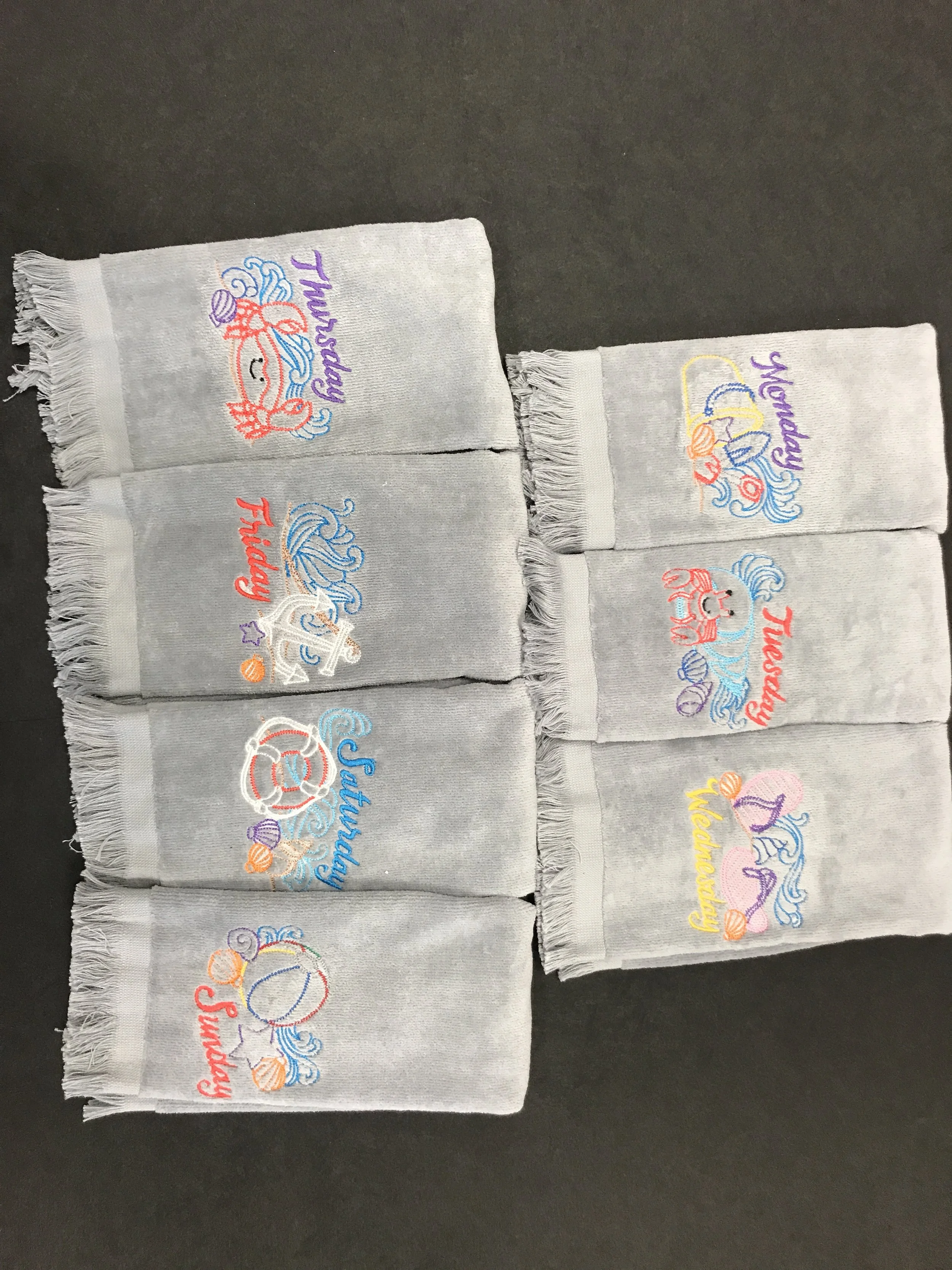 Days of the Week Fingertip Towels