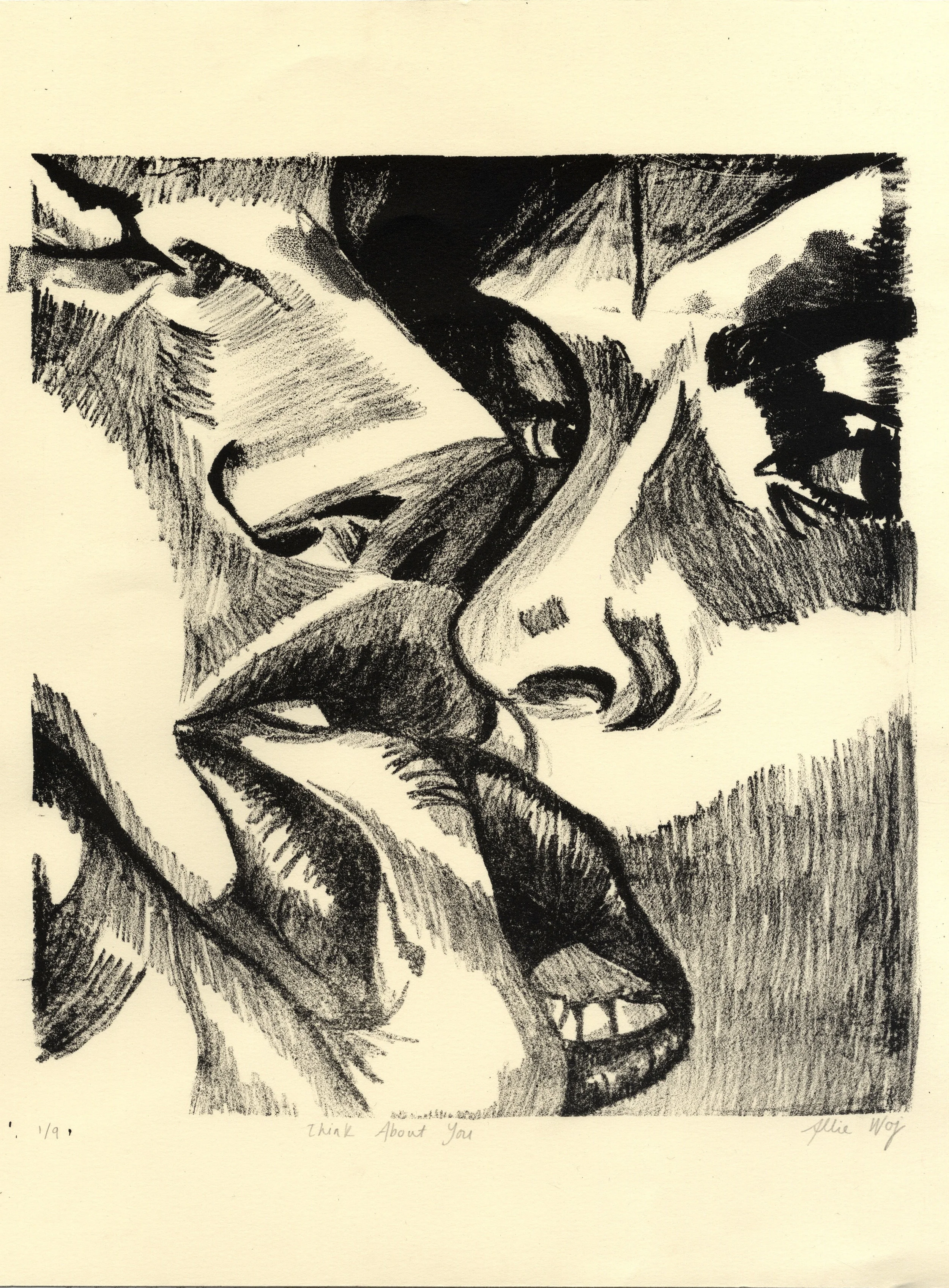 "THINK ABOUT YOU" - STONE LITHOGRAPHY PRINT