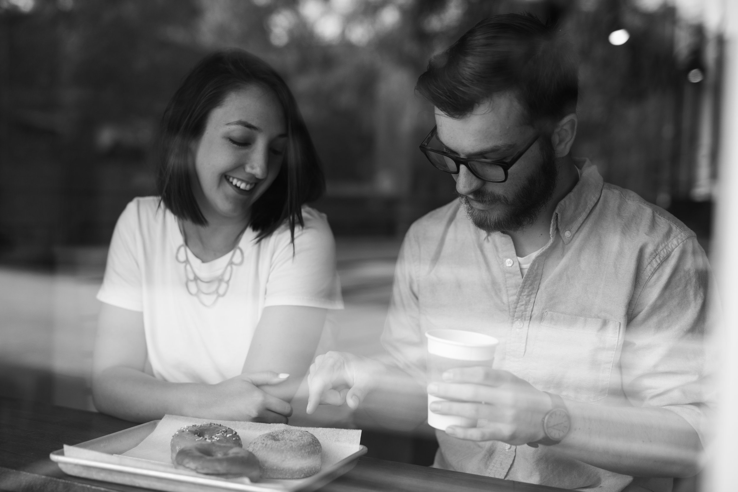 Atlanta couples session, Atlanta engagement photographer, Donut shop couple session, Revolution Donuts