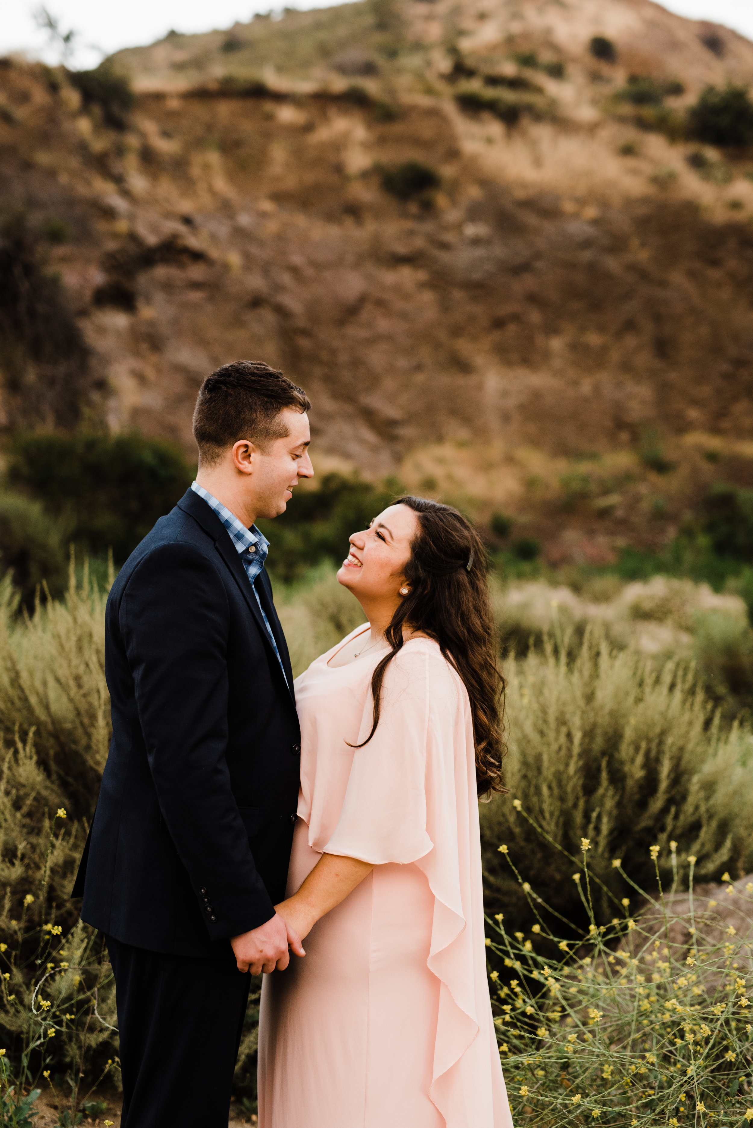 Fields, Wildflowers, and Trails - this couple explored it all at their adventurous LA engagement session