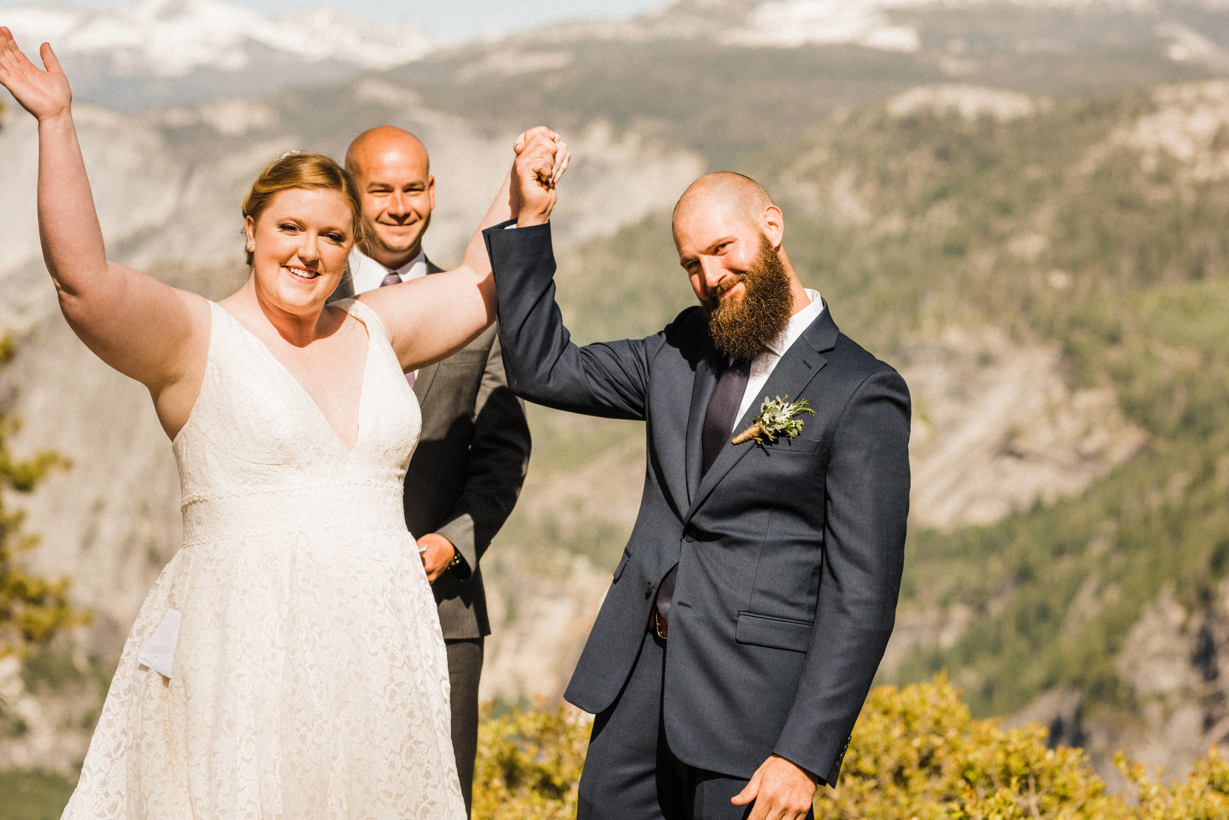 Couple after Elopement Ceremony at Glacier Point