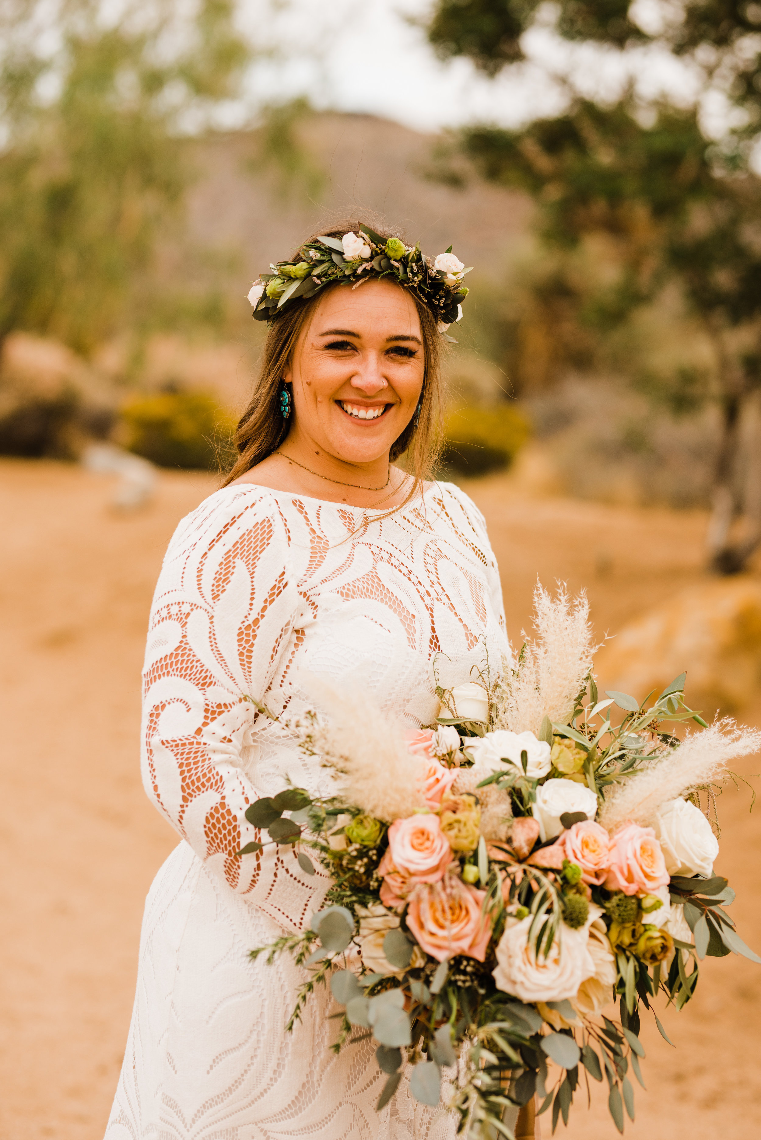 Bridal portrait at Tumbleweed Sanctuary and Garden with Lovers Society dress