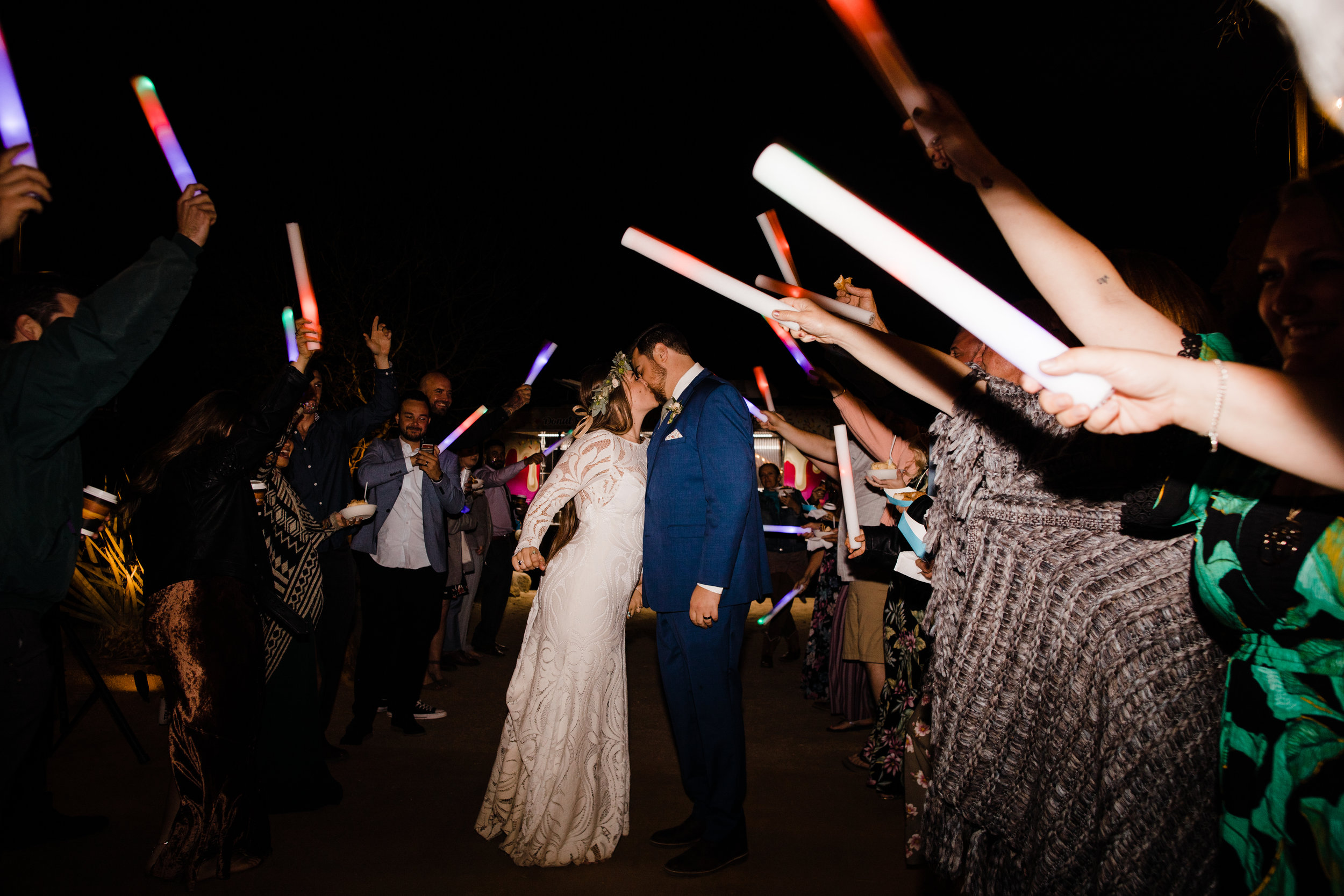 Glow Stick Wedding Reception Exit