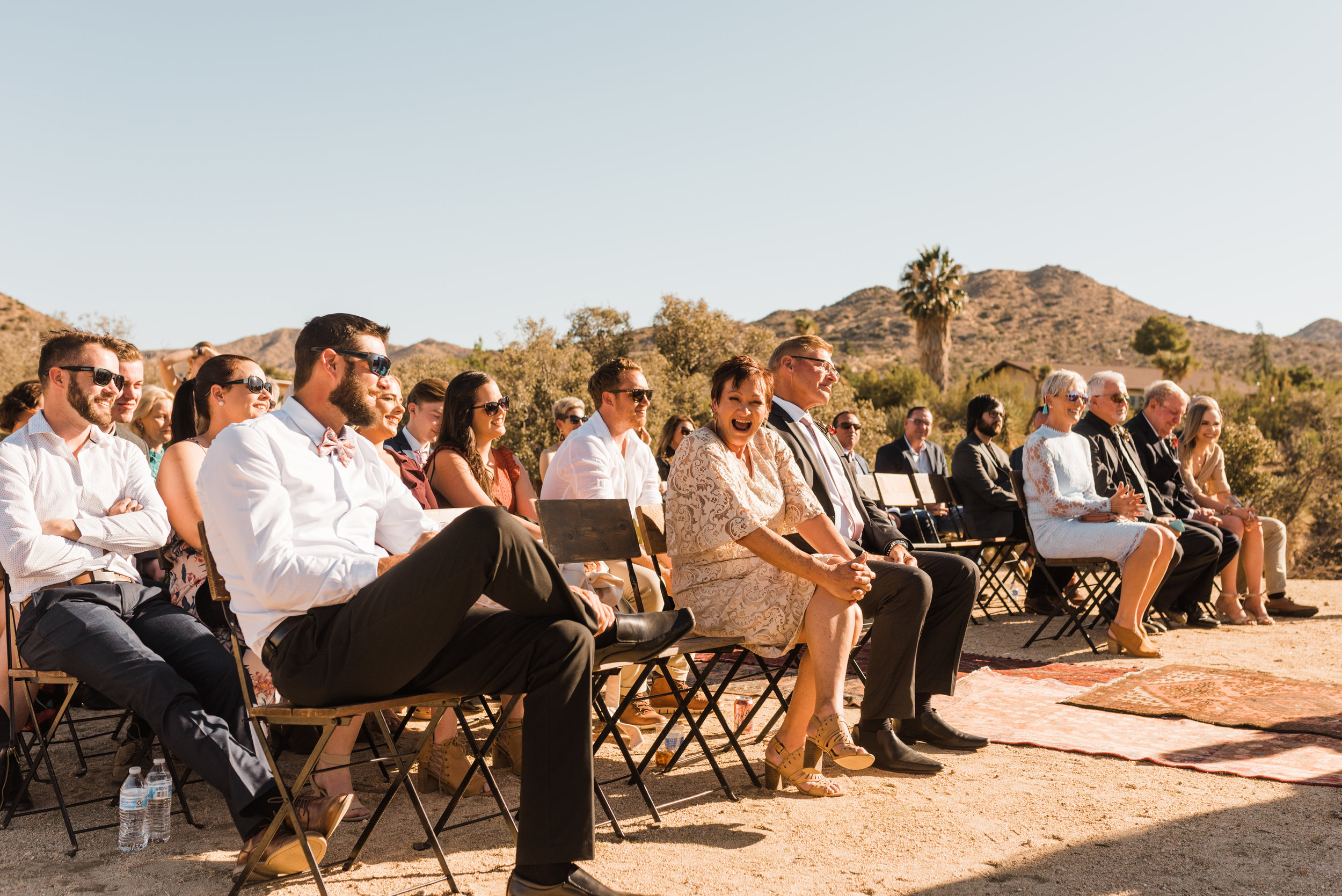 Intimate Ceremony with Joshua Tree in the background