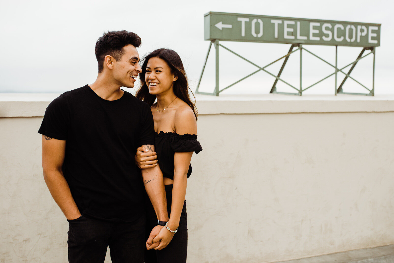 Couple in black at Griffith Telescope