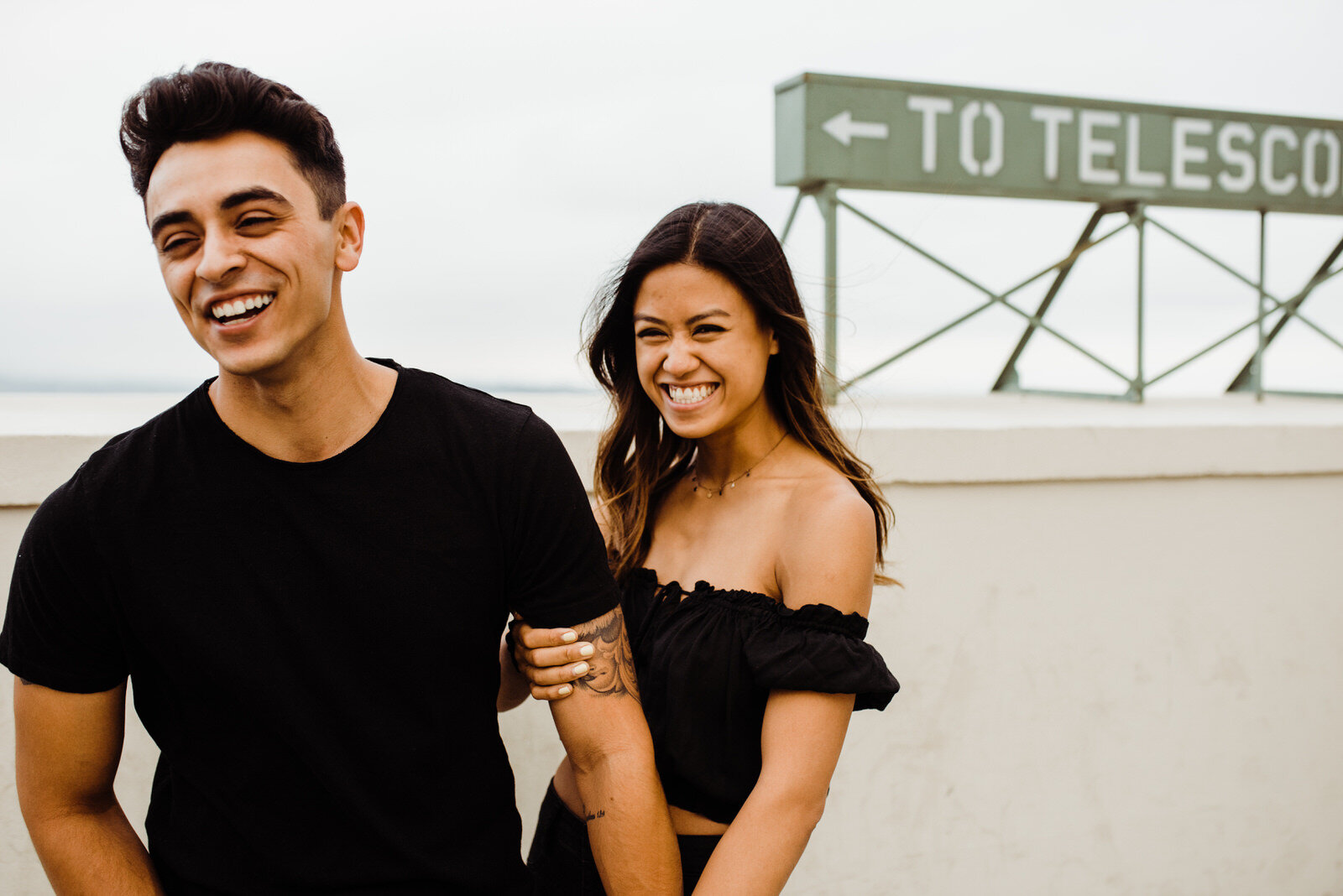 Couple in black at Griffith Telescope