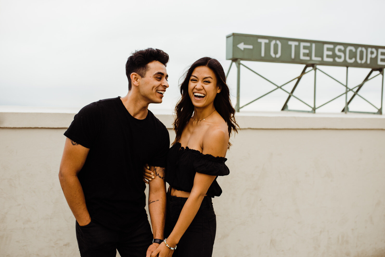 Couple in black at Griffith Telescope