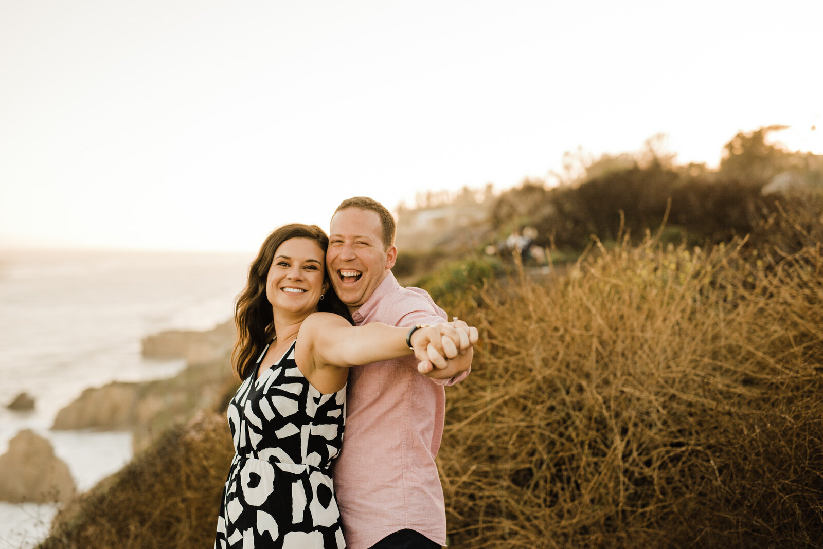 fun engagement photos at El Matador Beach